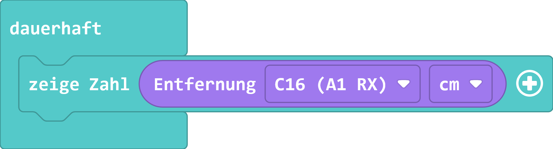 Die gemessene Entfernung anzeigen