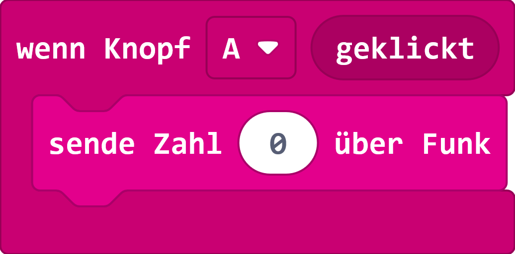 Auf Knopfdruck wird eine Zahl gefunkt