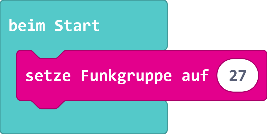 Die Funkgruppe wird beim Start gesetzt