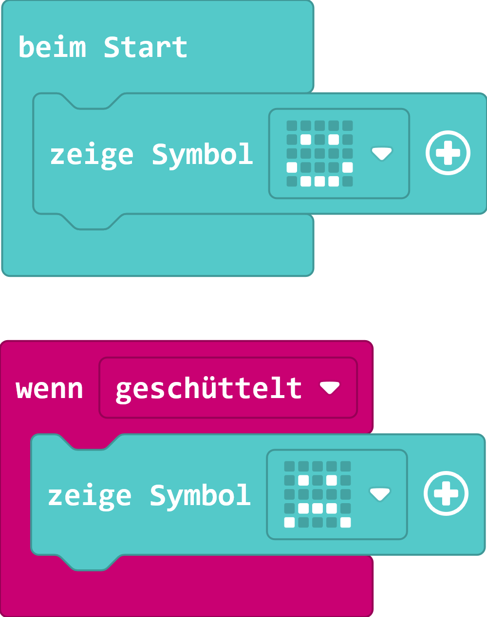 Beim Schütteln erscheint ein trauriges Gesicht