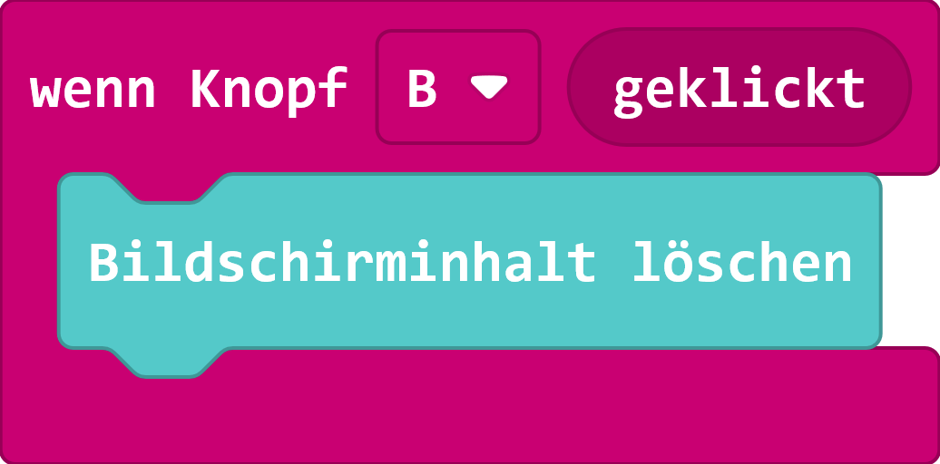 Knopf B löscht die Anzeige