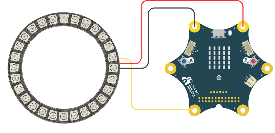 Der LED-Ring am Calliope angeschlossen