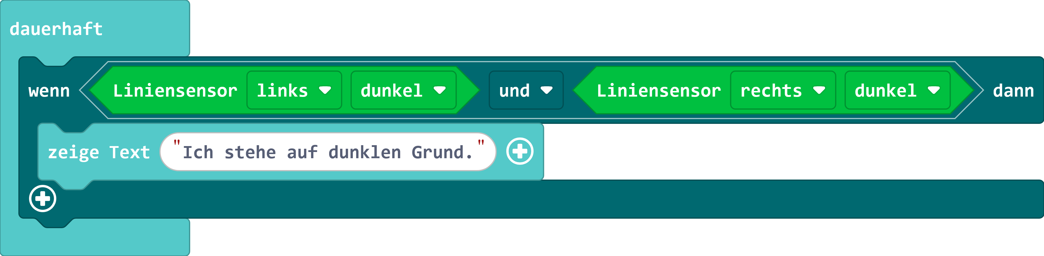 Beide Liniensensoren auf dunklen Grund prüfen