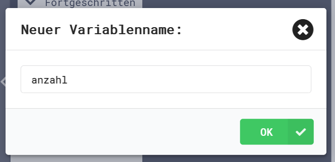 Der Variablen einen Namen geben